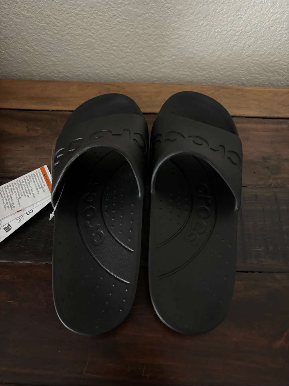 🖤Unisex CROCS Black Slide Sandals with Embossed Logo🖤